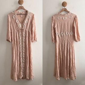Free People Maxi Emboridered Dress *FLAW*